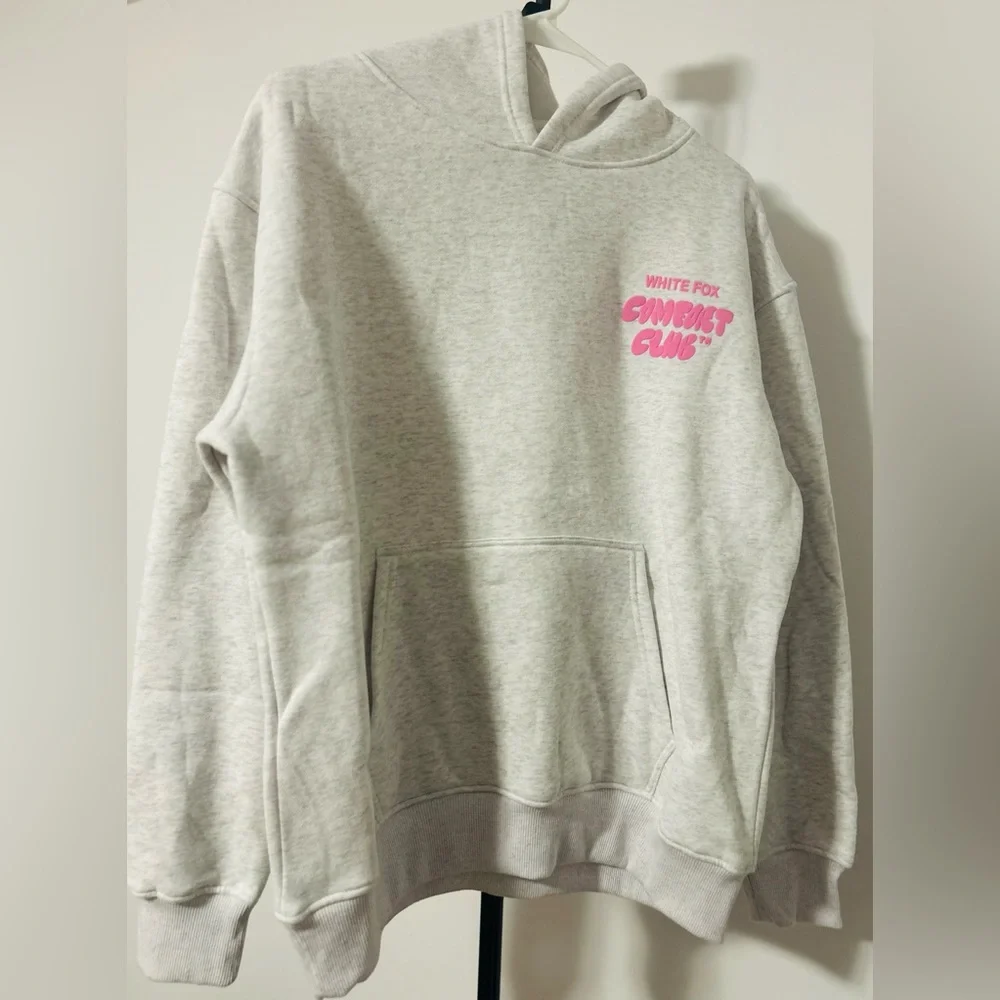 White Fox Boutique Gray and Pink Hoodie - Picture 4 of 4